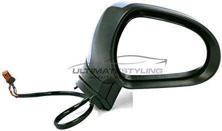 Ultimate Styling Replacement Electric Power Folding Wing Door Mirror With Heated Glass With Indicator With Temperature Sensor With Primed Mirror Cover Cap Side Of Product Drivers Side (RH)