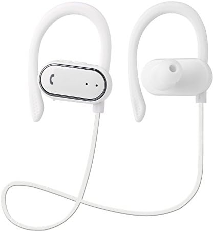 KAYSN Bluetooth Headphones, Wireless In Ear Earbuds Sweat-proof Earphones with Ear Hooks for Sports Running Driving (white)