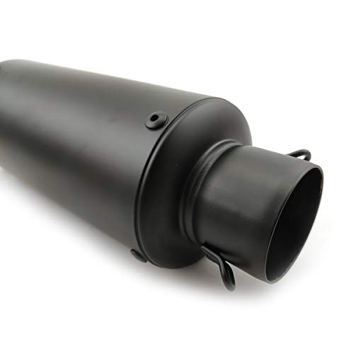 Soosee Universal 51mm Slip-on Modified Motorcycle Exhaust Pipe Muffler (Black) - Thumbnail 2