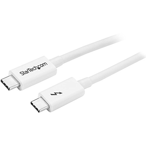 StarTech.com TBLT3MM1MW Thunderbolt 3 Cable, 3' / 1m, White, 4K 60Hz, USB C Charger, USB C to USB C Cable