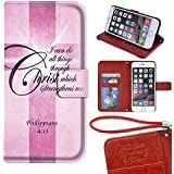 Bible Verses iPhone 7 Plus Wallet Case, Bible Verses Christian Quotes Premium PU Leather Case Wallet Flip Stand Case Cover for regular iPhone 7 Plus 5.5" with Card Slots