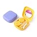 sansheng 5 pack Contact Lens Case Kit,，contact case holder，contact lens fixed lens box, blue, purple, green, rose red, yellow