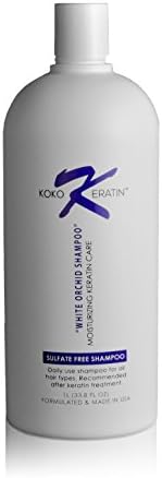 Koko Keratin Shampoo Sulfate Free White Orchid Shampoo After Keratin Treatment Botanical Moisturizer (33.8 Oz)