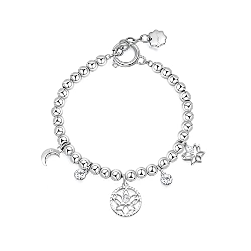 Brosway BHKB115 - Bracelet femme en acier avec symbole lune, 185mm, Acier inoxydable Acier allié, cristaux