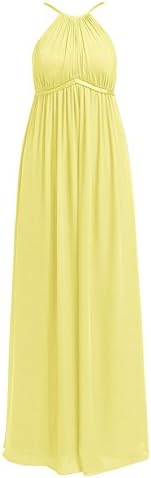 Cdress Women's Maternity Long Bridesmaid Dresses Chiffon Plus Size Maxi Eevning Prom Gowns Yellow US 18W