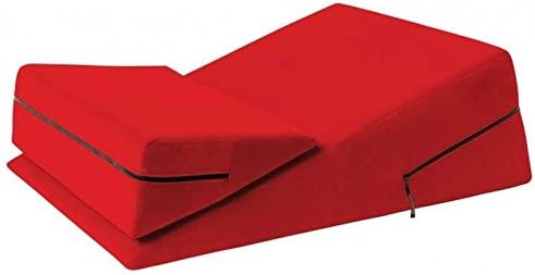 Red Fantasy Bed Ramp and Adult Fun Bed Wedge Foam Pillow with Removable Washable Microfiber Cover Multi-Positional Aid Bedroom Couples Set