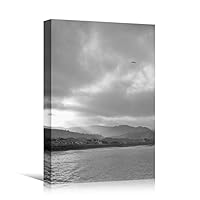 Canvas Wall Art Expressive Landscape Chic Dramatic Duotone Hallway Landscape Mountain Photography - 12x18 inches