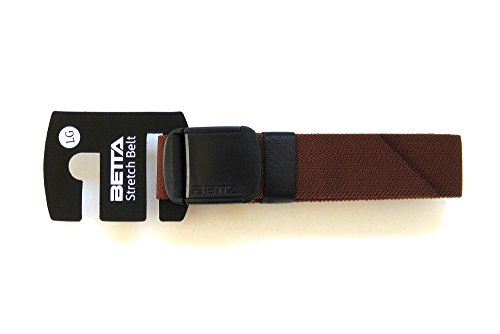 BETTA Mens Elastic Stretch Belt (Large, Brown)