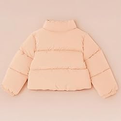Amazon Essentials Girls' Cropped Full-Zip Puffer