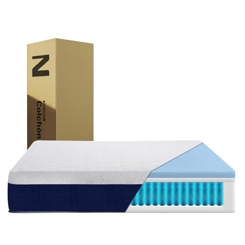NOVANGUA Colchón de Muelles con Espuma Texturizada,Altura 30cm,Colchón Híbrido,Espumas de Alta Calidad para un Mejor Descanso,Soporte y Alivio de Presión