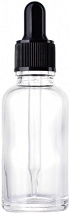 Yeshi Portable 30ml Empty Lotion Essential Oil Travel Glass Bottle Container with Dropper (Transparent)