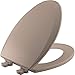 BEMIS 1500EC 068 Toilet Seat with Easy Clean & Change Hinges, ELONGATED, Durable Enameled Wood, Fawn Beige primary