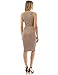 PattyBoutik Women V Neck Sleeveless Knit Dress (Tan Small)