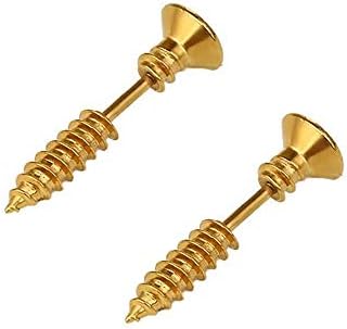 xiaojuzhi Unisex Stainless Screw Nail Earrings Piercing Cross Screws Ear Stud Earrings