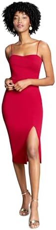 ruth asymmetrical neck midi dress dress the population Dress the Population Women's Ruth Asymmetrical Crepe Midi Dress, Burgundy, XX-Small at Amazon Women's Clothing store