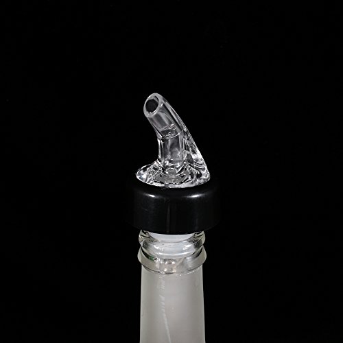 Automatic Measure Liquor Pourers, Plastic Measured Liquor Spirit Pourer Free Flow Wine Bottle Pour Spout Stopper Transparent for Home Bar (Transparent, 6)