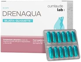 Lab - Drenaqua, Nahrungsergänzungsmittel zur Flüssigkeitsausscheidung, mit Grüntee-Extrakt, Kalium, Magnesium, Präbiotika und Vitamin B6, Gluten- und Laktosefrei, 30 Kapseln