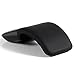 New Folding Mouse 2.4GHz Arc Touch Wireless Mouse Foldable Optical Mice with USB Receiver Suitable Bending Start Flat Close for PC Notebook/Laptop (Black)
