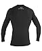 O'Neill Wetsuits Men's Basic Skins UPF 50+ Long Sleeve Rash Guard, Black, 2XL