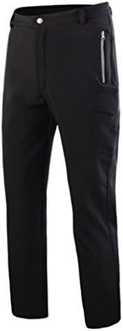 exeke Men's Thermal Hiking Pants Lined Ski Pant Waterproof Outdoor Pants 211-Black/2XL
