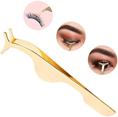 alse Eyelash Extension Applicator Tweezers - For Easy Lashes Application and Lash Removal Tweezer and Eyelashes Clamp Tool
