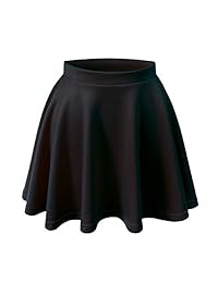 L2b Falda básica para dama casual, con acampanado, versátil, elástica, mini falda esencial, suave, cómodo, cintura elástica