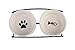 MushroomCat Cat Feeder-Metal Raised Elevated Food Water Double Ceramic Bowls-Raised Pet Dish(Beige)