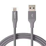 AmazonBasics Lightning to USB A Cable, Advanced Collection, MFi Certified iPhone Charger, Grey, 6 Foot, 2 Pack