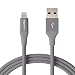 AmazonBasics Lightning to USB A Cable, Advanced Collection, MFi Certified iPhone Charger, Grey, 6 Foot, 2 Pack primary