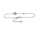 Martinuzzi Accessories Evil Eye and Cross Bracelet Sterling Silver Evil Eye Bracelet with Cubic Zirconia Stones