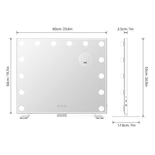 NEZZOE Vanity Mirror with Lights, 24"×20" Vanity Lighted Mirror with