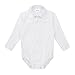 YiZYiF Baby Boys' Collar Long Sleeve Formal Dress Shirt Romper Bodysuit Wedding Party Outfits White 18-24 Months