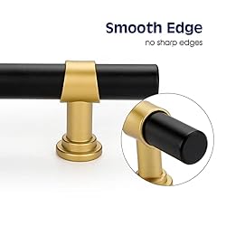 Haliwu 10 Pack Black Cabinet Pulls, Black&Gold