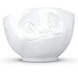 FIFTYEIGHT PRODUCTS TASSEN Porcelain Bowl, Tasty Face Edition, 16 oz. White, (Single Bowl) for Serving Cereal, Soup