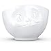 FIFTYEIGHT PRODUCTS TASSEN Porcelain Bowl, Tasty Face Edition, 16 oz. White, (Single Bowl) for Serving Cereal, Soup