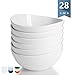 Sweese 7 Inch Porcelain 28 oz Bowls Set of 6, for Soup | Cereal | Pasta | Salad | Ramen | - Microwave, Dishwasher, and Oven Safe - White