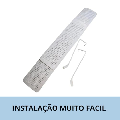 Defletor Ar Condicionado Split Ajustável 180° Direcionador de Ar Anti Vento Direto Protetor Universal Evita Vento ao Rosto Conforto Térmico Residencial Escritório