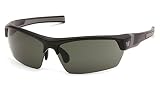 Venture Gear Tensaw Half-Frame High Performance Safety Eyewear, Black Frame, Forest Gray Anti-Fog Lens