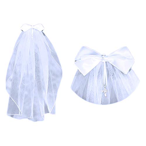 First Communion Bundle | Glove and Veil Set | Catholic Girls Accessory Kit | Christian Apparel (Medium)