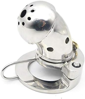 HLJ Metal Chastity Lock Device Men's Cleansing Cage With Lock Massage Toy (Size : S)