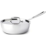 All-Clad 4213 Stainless Steel Tri-Ply Bonded Dishwasher Safe Saucier Pan with Lid / Cookware, 3-Quart, Silver