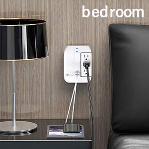 ONSMART Wall Tap Swivel Surge Protector 6-Outlet Power Strip 2 USB Charger, Portable Wall-Mount Socket, Smart Charging for Home, The Office, Travel