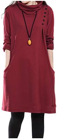P Ammy Fashion Women's Oversized Turtle Neck Jumper Dress