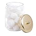 mDesign Glass Bathroom Vanity Storage Organizer Apothecary Canister Jar for Cotton Swabs, Cotton Rounds, Cotton Balls, Makeup Sponges, Bath Salts - 2 Pack - Clear/Gold Brass