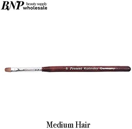 Present Nail Art #8 Kolinsky Sable Brush Acrylic UV Gel Nail Polish Brush Nail Art Tips Builder Pen Manicure (Medium Hair)