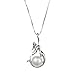 WRISTCHIE Womens Jewelry 925 Sterling Silver and Freshwater-Cultured Pearl Mermaid Pendant Necklace 18+2