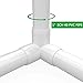 letsFix 3-Way 1 inch PVC Fitting, PVC Elbow Fittings PVC Pipe Connectors - Build Heavy Duty Furniture Grade for 1 inch PVC Pipe, White [Pack of 4]