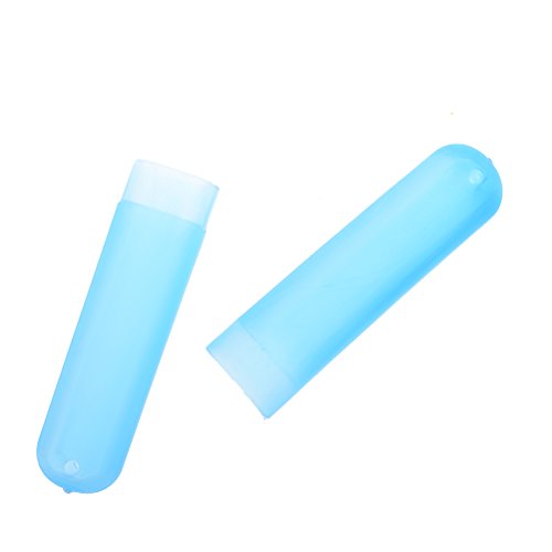 4 Pcs Portable Travel Blue Plastic Toothbrush Tube Case Cover Toothbrush Travel Containers