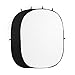 FOTOCREAT-5x6.5ft(1.5x2m) Black/White Double-Sided Pop-Up Collapsible Backdrop -Reflector Photo Backdrop Background for Video & Photo