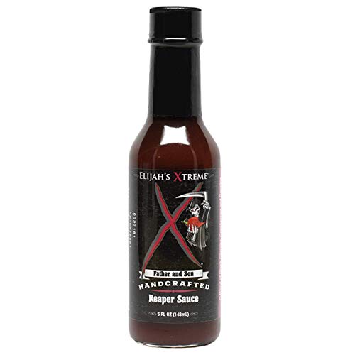 Elijah's Xtreme Carolina Reaper Hot Pepper Sauce with Sweet Black Cherries, Cranberries and Kentucky Bourbon (5 oz)